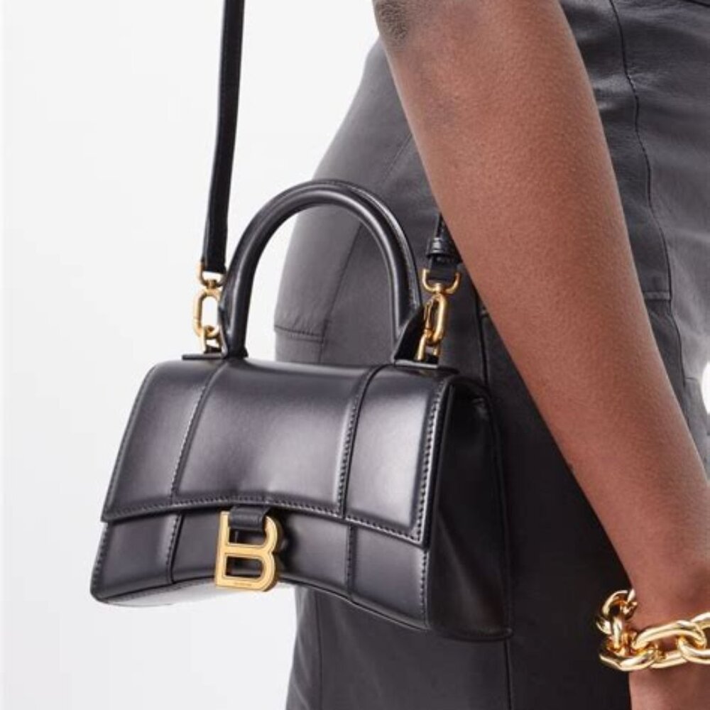 Balenciaga women's hourglass XS handbag box in black